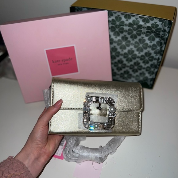 Kate Spade BRAND NEW never before worn in perfect condition gold bridal bag - Picture 5 of 5